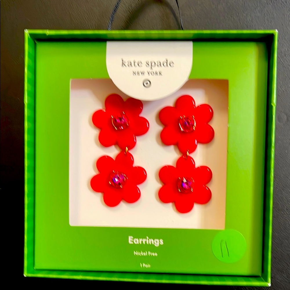 Kate Spade Vibrant Red Floral Earrings